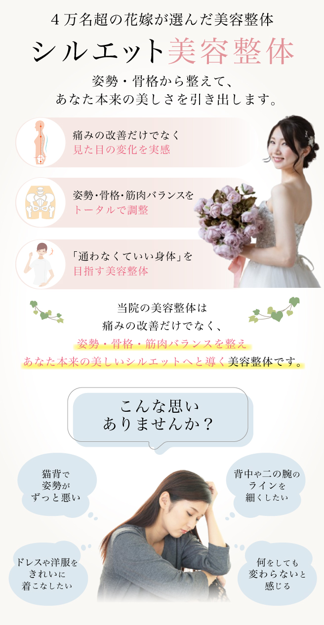 4万名超の花嫁が選んだシルエット美容整体